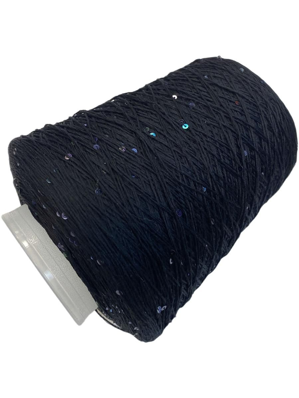 Пряжа на бобине (Италия)95% хлопок с пайетками 5% п/л 100г-450м 300г