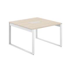 AG.1212.AR.72.WH / Стол для переговоров 1200х1238х750 / профиль О-образный: 70х20 белый; лючок: серебро; столешница: ак.равелло