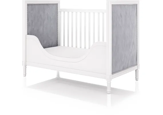 Кроватка Elit (белый, серая ткань)