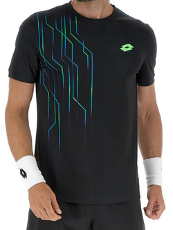 Мужская теннисная футболка Lotto Superrapida II D1 - all black