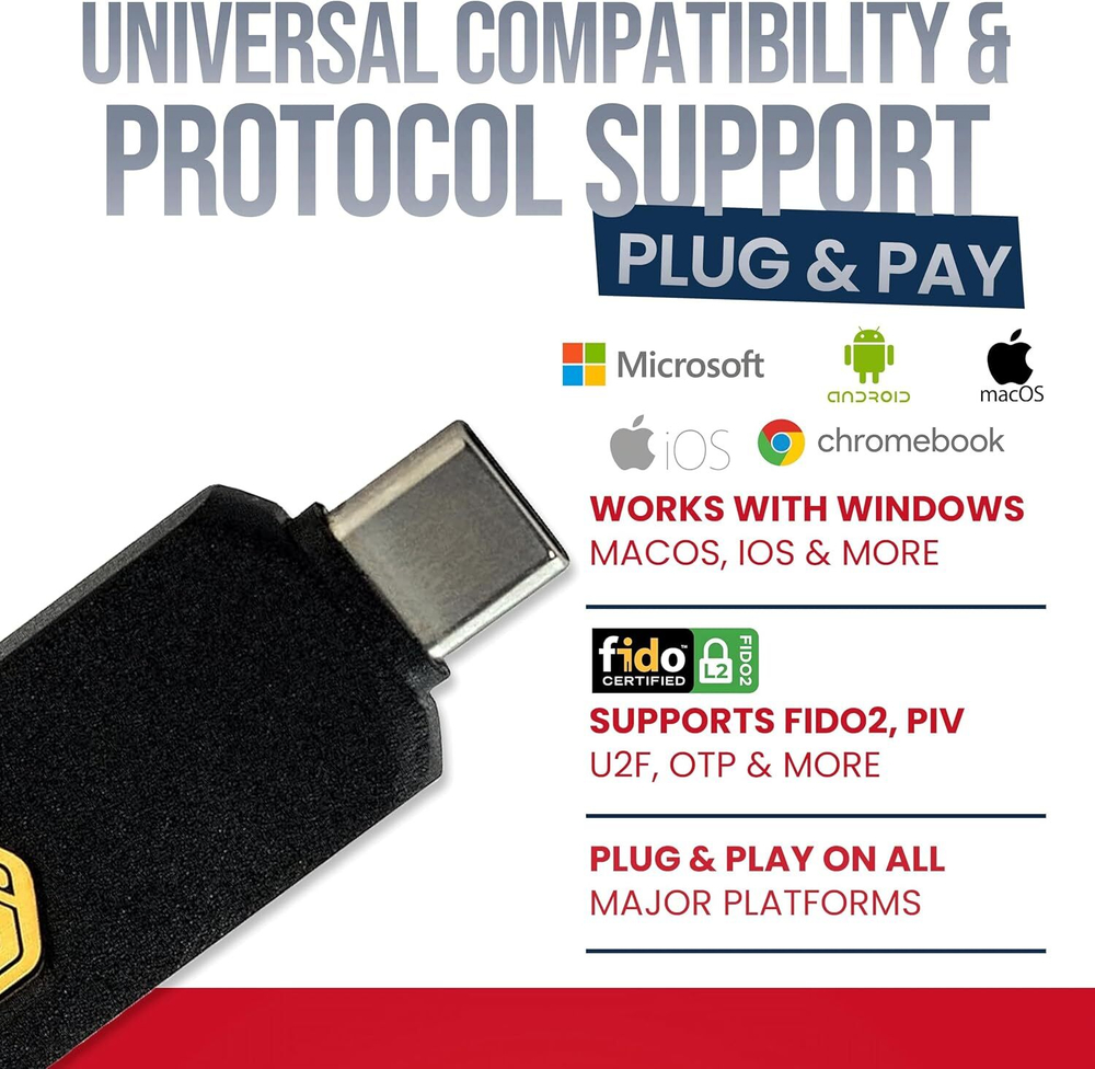 GoTrust Idem Key C — Сертифицированный ключ безопасности (NFC, FIDO2 L2) с USB-C Многофакторная аутентификация для бизнеса, образования и организаций