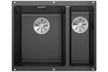 Кухонная мойка Blanco SUBLINE 340/160-U SILGRANIT чаша слева, отводная арматура InFino