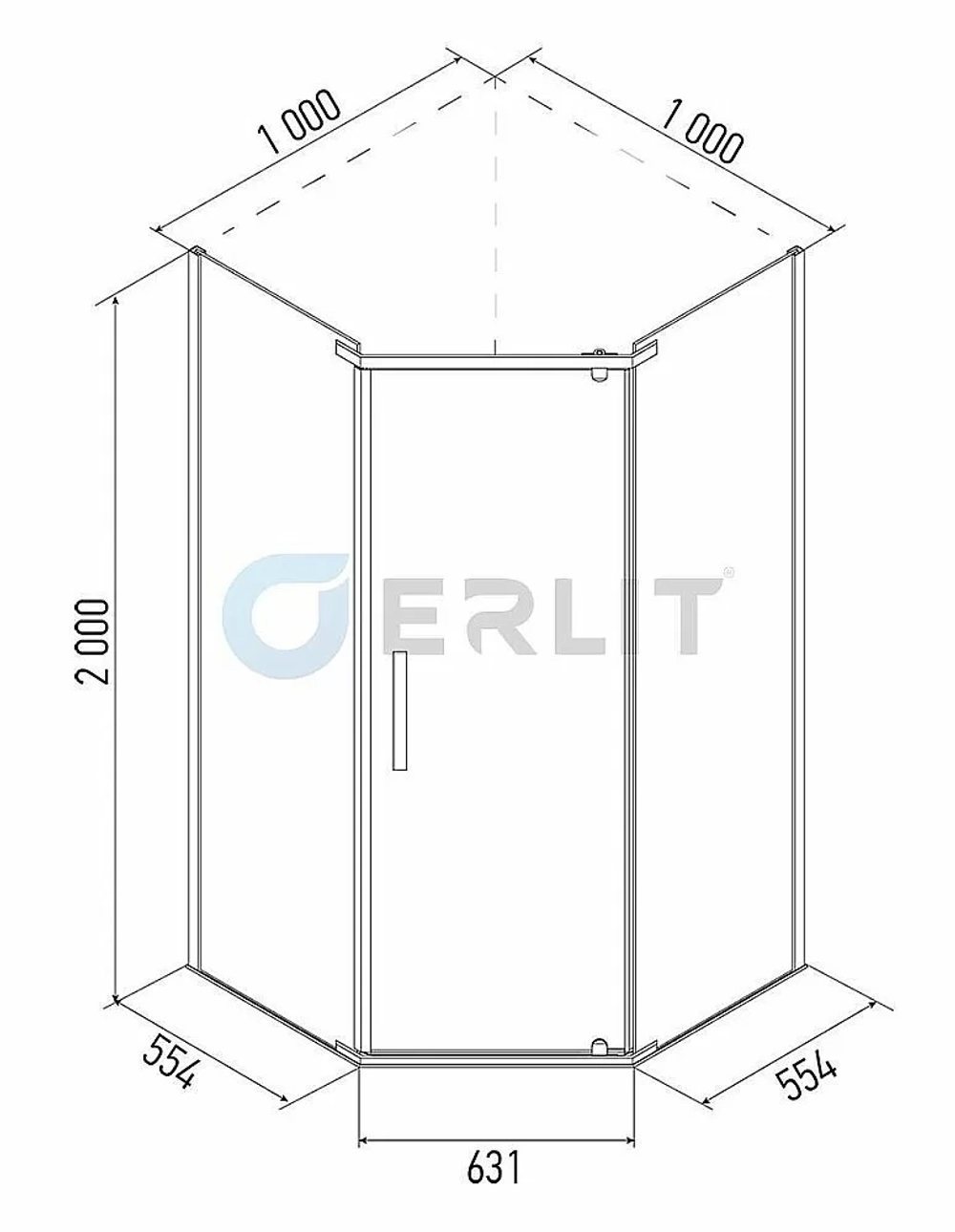 Душевой уголок Erlit Comfort ER 10110V 100x100