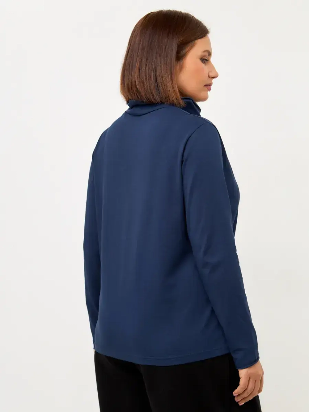 Лонгслив с цельнокроеным воротником индиго