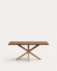 Стол Argo со столешницей из состаренного дуба и металл. ножками с отделкой под дерево 180 x 100 см