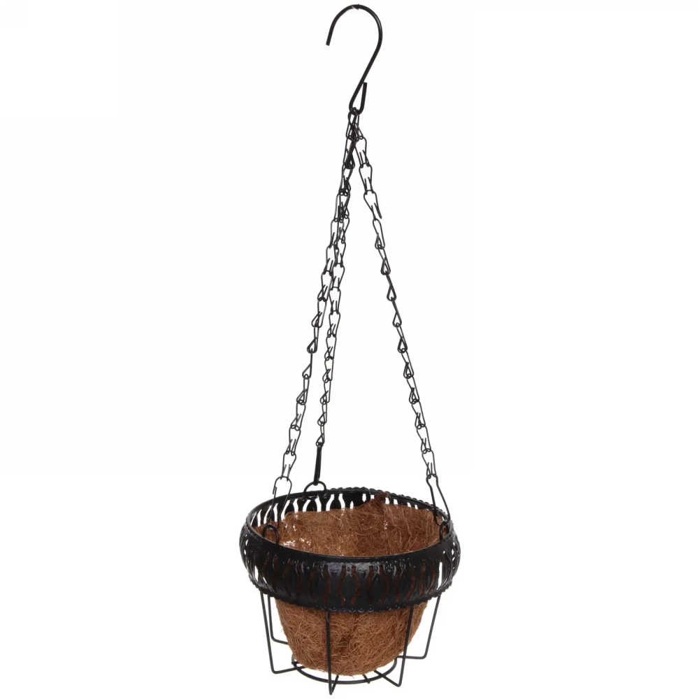 Кашпо для цветов 0,6л «Коковита» с кокосовым волокном, подвесное d=15см P120 ДоброСад