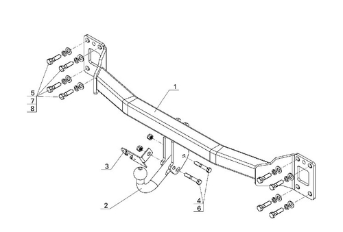 Фаркоп AvtoS для Volkswagen Touareg, Audi Q7, Porsche Cayenne с унив. эл-кой Smart(блок) и сертификатом, арт.(AU 05+smart)