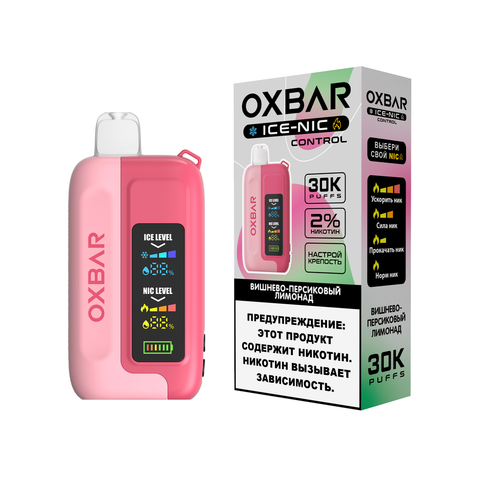 Oxbar Ice-nic Вишнёво-персиковый лимонад 30000 затяжек 20мг (2%)