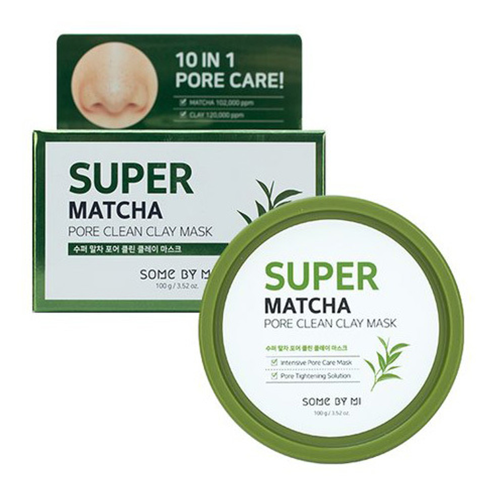 Глиняная маска для очищения пор с чаем матча Some by Mi Super Matcha Pore Clean Clay Mask 100г