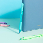 Ручка шариковая DELI "Smooth Q199" автоматическая, 0,7 мм, синяя, грип