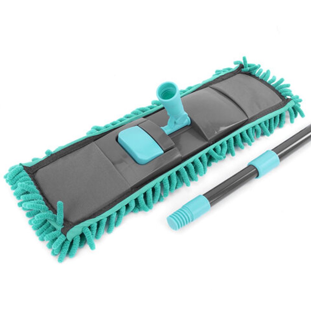 Швабра КОМПЛЕКТ флаундер 40 см + МОП синель (ТИП К) + черенок 70-120 см, ЛЮБАША БЮДЖЕТ, 700051