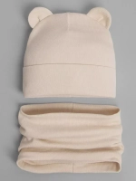 Шапка для девочки с ушками и снуд