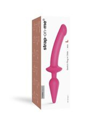 Розовый двусторонний фаллоимитатор Strap-On-Me Dildo Plug-In Switch size S