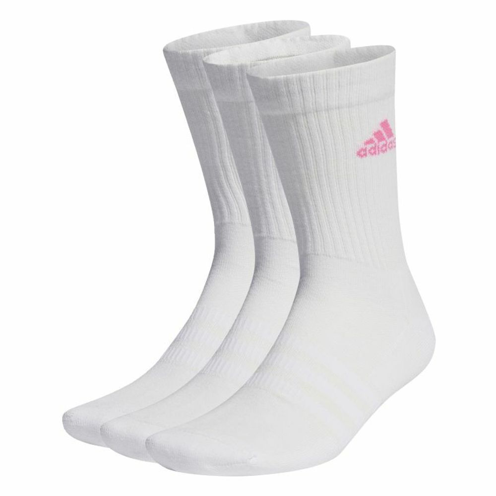 Теннисные носки Adidas Cushioned Crew Socks 3P - white/lucid pink/white/spark