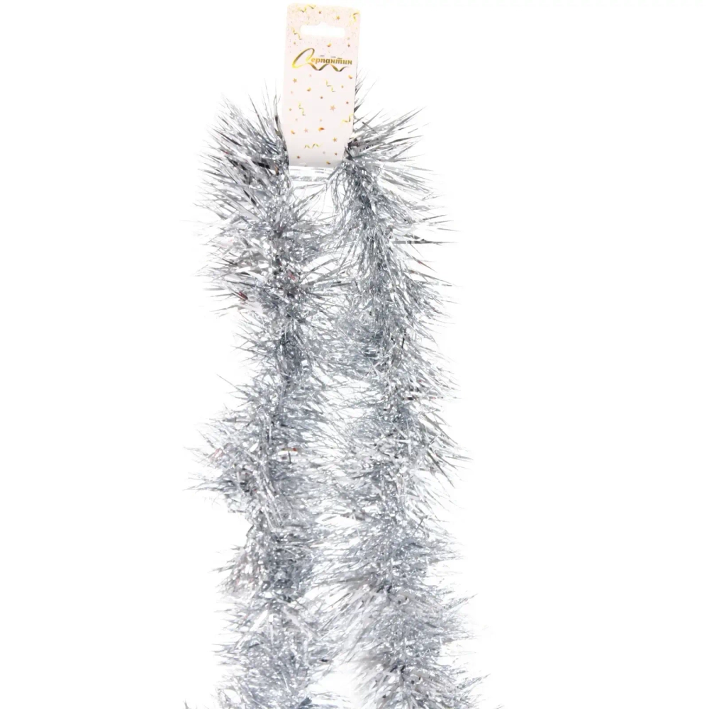 Мишура «Сияющая роскошь» 2 м 10,5 см, Серебро