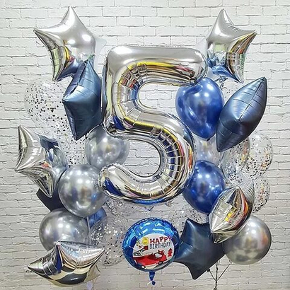 Композиция из шаров с цифрой 5