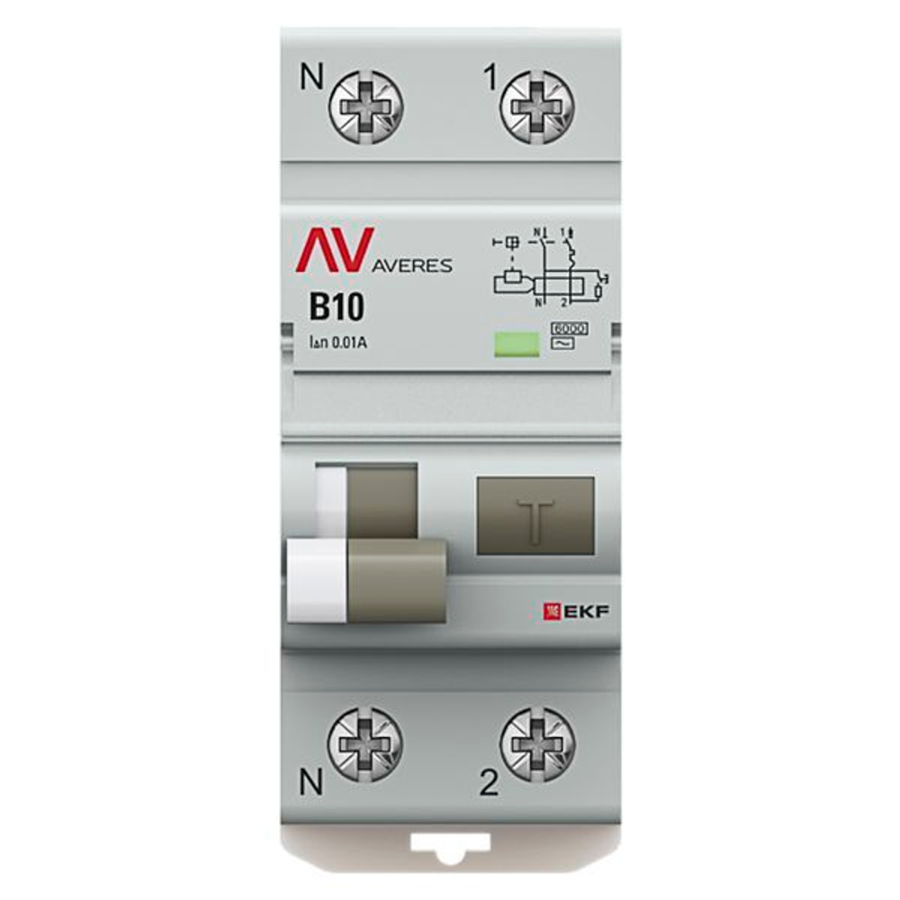 Автомат дифференциальный EKF rcbo6-1pn-10B-10-a-av