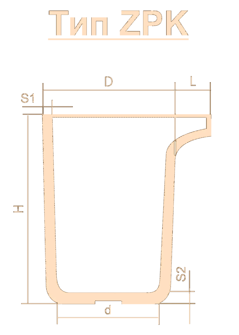 Тигель ZPK 80 T Lн=375*