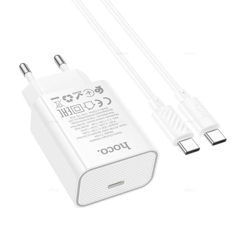 Зарядное устройство для Type-C Hoco C143A PD20W (white)