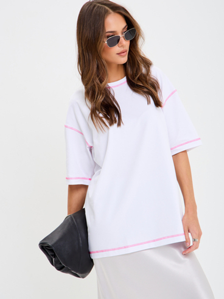 Оверсайз футболка с контрастной отделкой