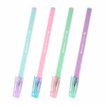 Ручки гелевые BRAUBERG ORIGINAL, ЧЕРНЫЕ, НАБОР 4 штуки, игольчатый узел 0,5 мм, линия письма 0,35 м, 144247