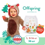 Offspring трусики-подгузники, L 9-14 кг  36 шт  расцветка Новый год