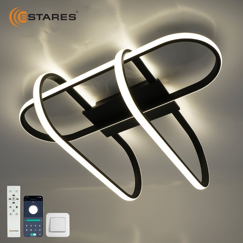 Управляемая светодиодная люстра AVIOR 90W 3OV-APP-600x540x225-BLACK/WHITE-220-IP20