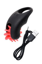 Чёрно-красное эрекционное виброкольцо Erotist (Цвет: черный с красным)