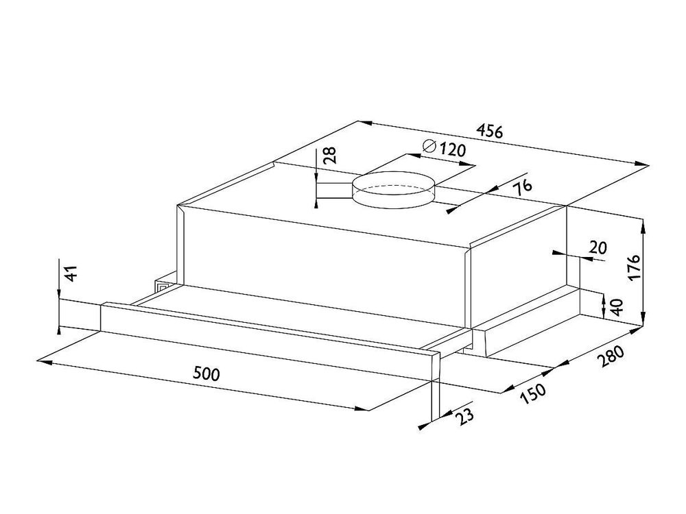 Встраиваемая вытяжка Hubble 500