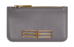 Balenciaga Calfskin Card Holder Women"s Dark Gray