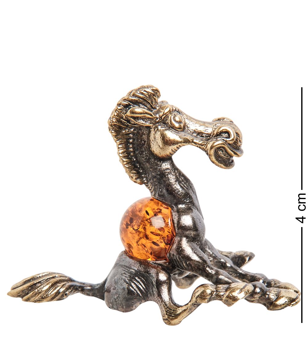 AM- 351 Фигурка «Конь» (латунь, янтарь)