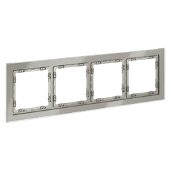 Рамка стеклянная VOLTUM S70 на 4 поста, (шелк, стекло) vls110404
