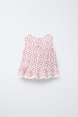 ZARA ТОП В ЦВЕТОЧЕК, КРАСНЫЙ