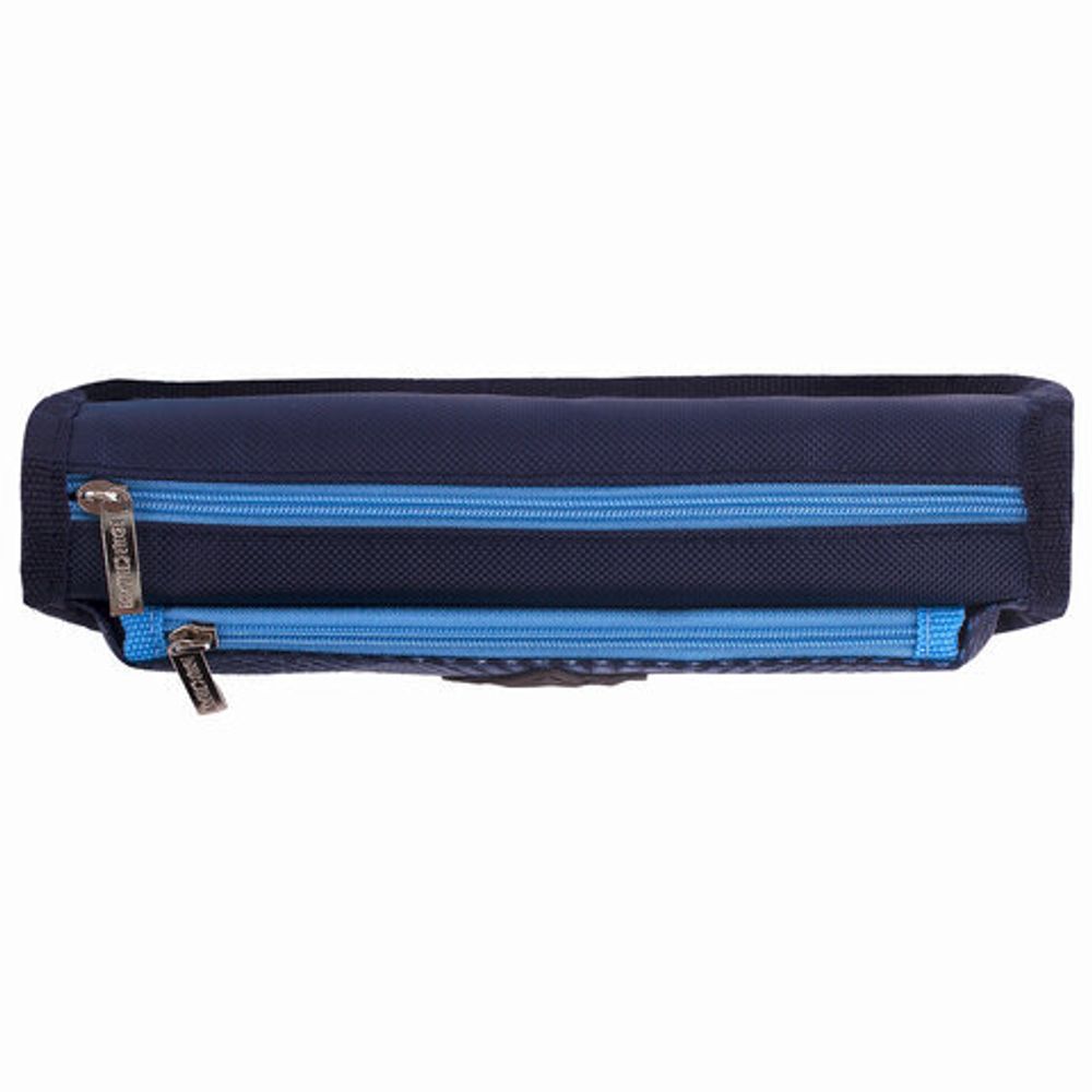 Пенал ЮНЛАНДИЯ, 2 отделения, полиэстер, "Shark", синий, 21х6х9 см, 270272