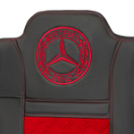 Чехлы Mercedes Actros MP4 (экокожа, черный, красная вставка)