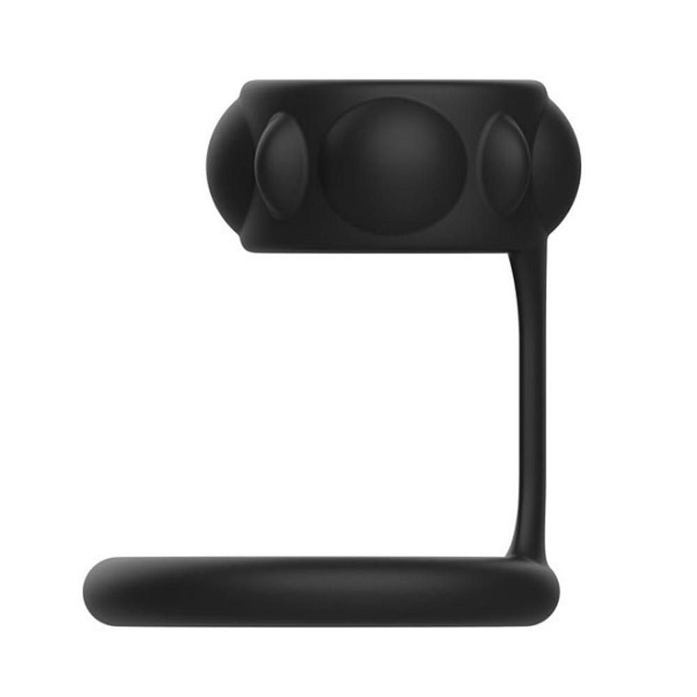 Черное двойное эрекционное кольцо 3 и 3,9см I-Moon MY-903