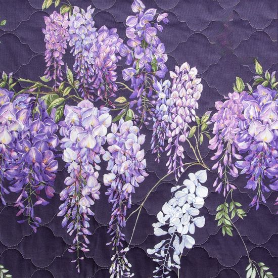 Двуспальный с европростынёй комплект постельного белья Глициния поплин Зима-Лето