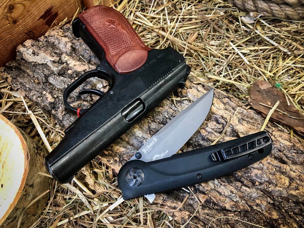 Складной нож Biker Z M390 (Cryo) StoneWash