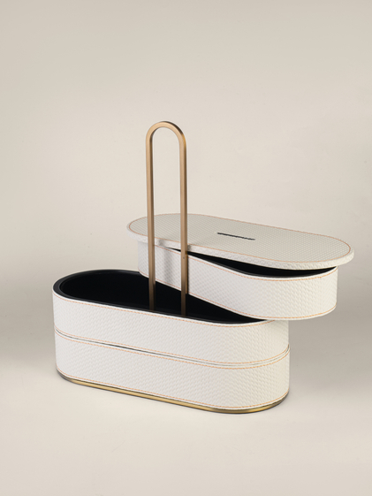 Шкатулка  Трансформер овальная Белая