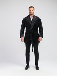 Жакет бархатный с атласными бортами