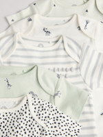 Боди с коротким рукавом для малышей Next E57-523, 5 шт., Молочный, Серый, Мятный