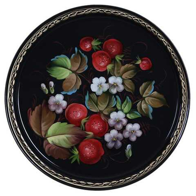 Жостовский поднос декоративный, размер 30 см (A9), металлический