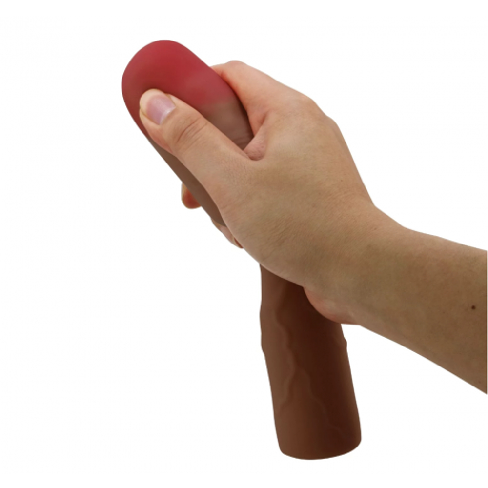 Реалистичная насадка на пенис Kylian, 19,5 см, коричневая