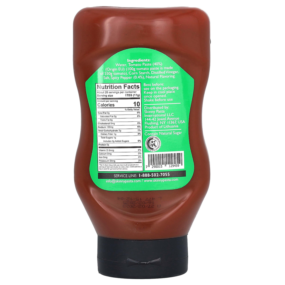 Skinny Pasta, Skinny Ketchup, острый и пряный, 470 г (16,57 унции)