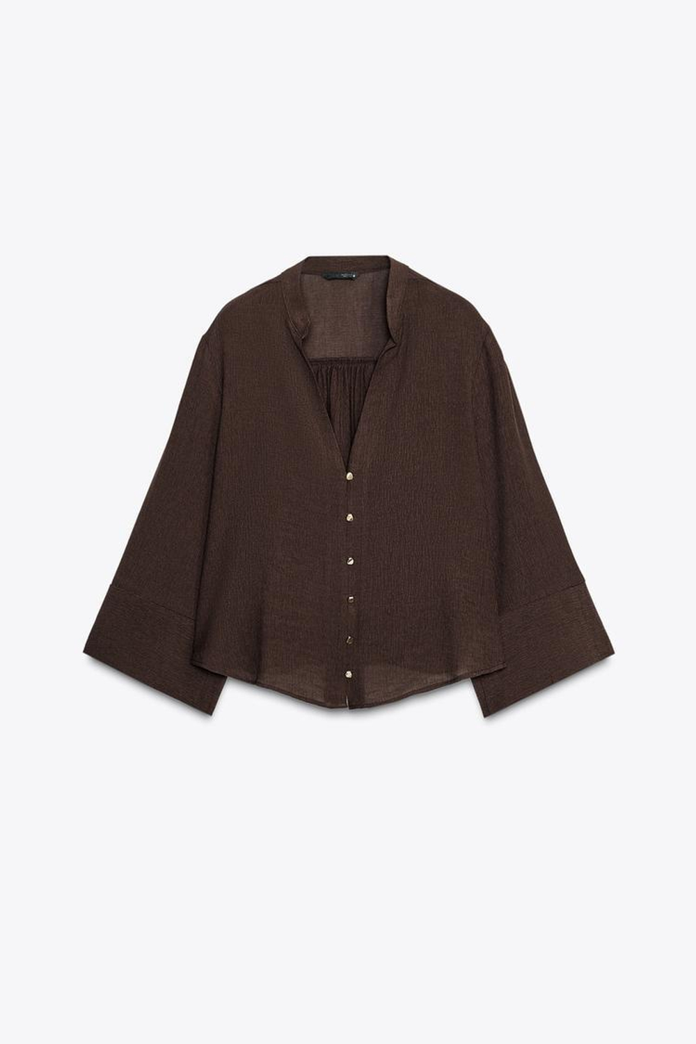 ZARA БЛУЗА BAMBULA, КОРИЧНЕВЫЙ