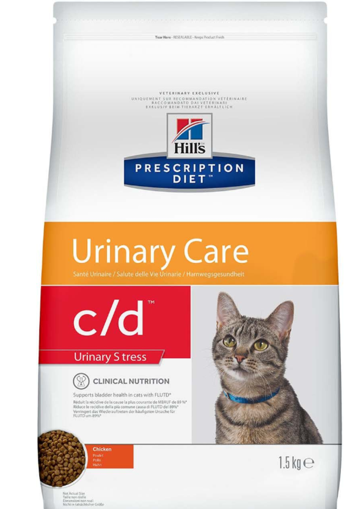 Hill&#39;s PD 1,5кг C/D Urinary Stress Сухой корм для кошек Курица