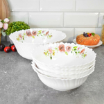 Набор салатников 5 предметов (700мл 18см 4шт, 1200мл 23см 1шт) "Роуз" стеклокерамика, Jewel