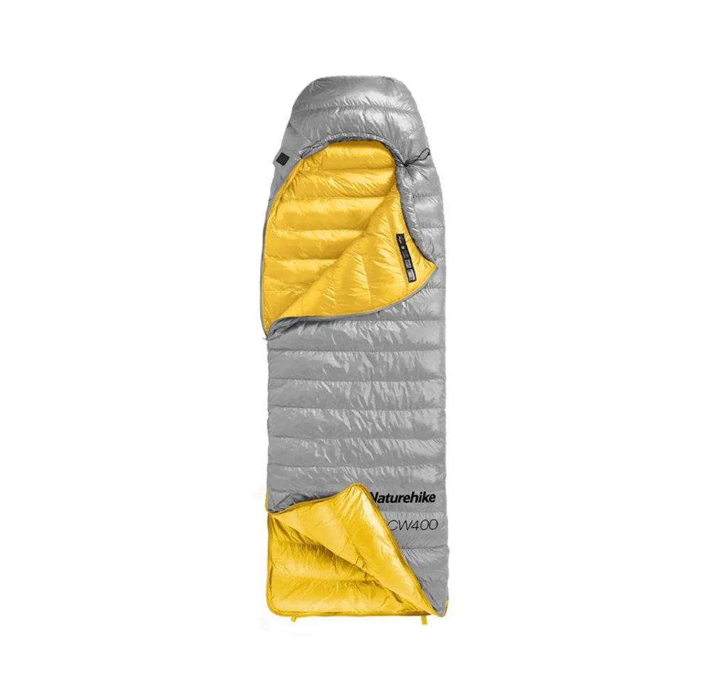 Мешок спальный Naturehike Ultralight CW400 M, 210х75 см, (правый) (ТК: +5C), серый