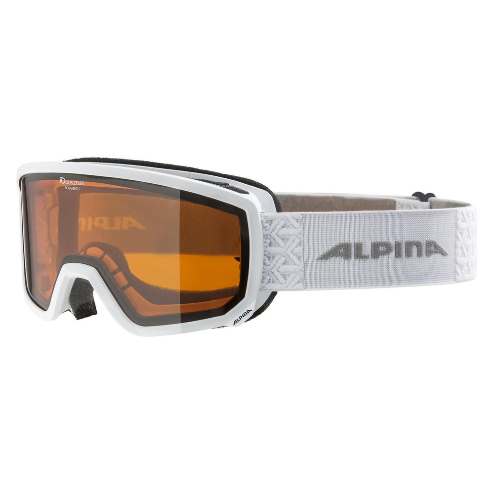 Очки горнолыжные ALPINA Scarabeo S White Gloss/Orange S2 (б/р)