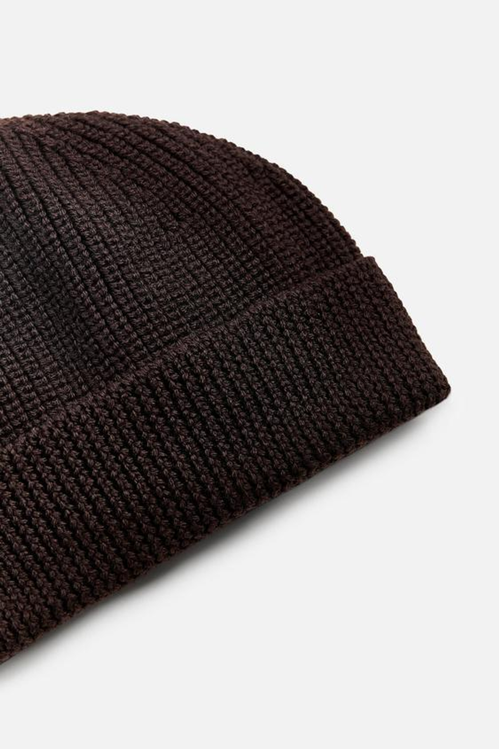 ZARA ШЕРСТЯНАЯ ШАПКА БИНИ, ТЕМНО-КОРИЧНЕВЫЙ